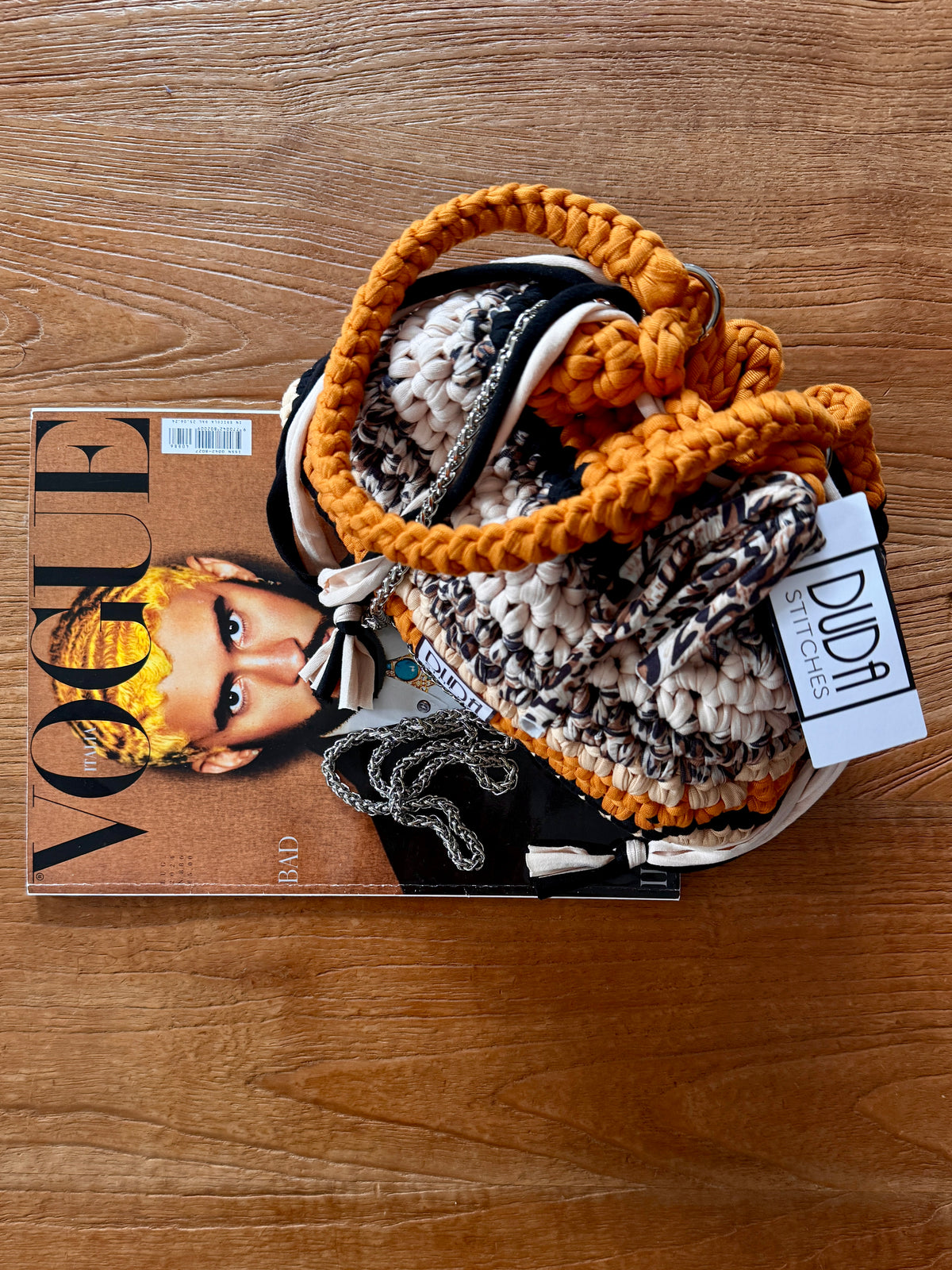 DUDINA bag rigata//animalier con maniglia