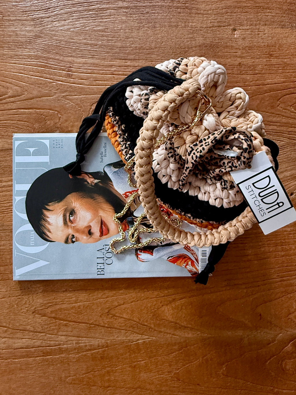 DUDINA bag rigata//animalier con maniglia