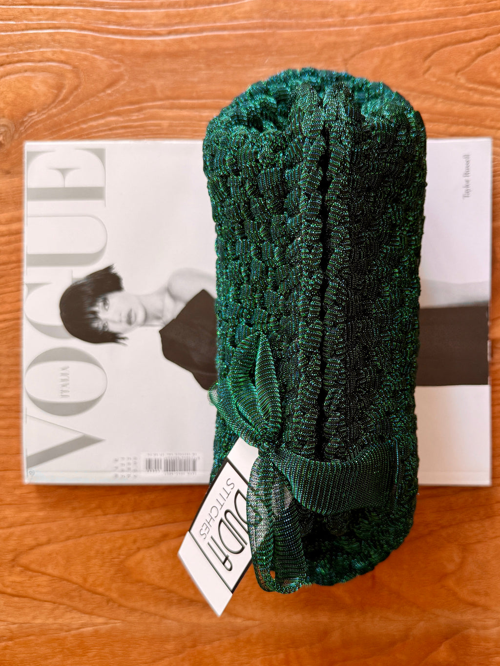 NOCCIOLA pochette standard in tulle verde senza manico