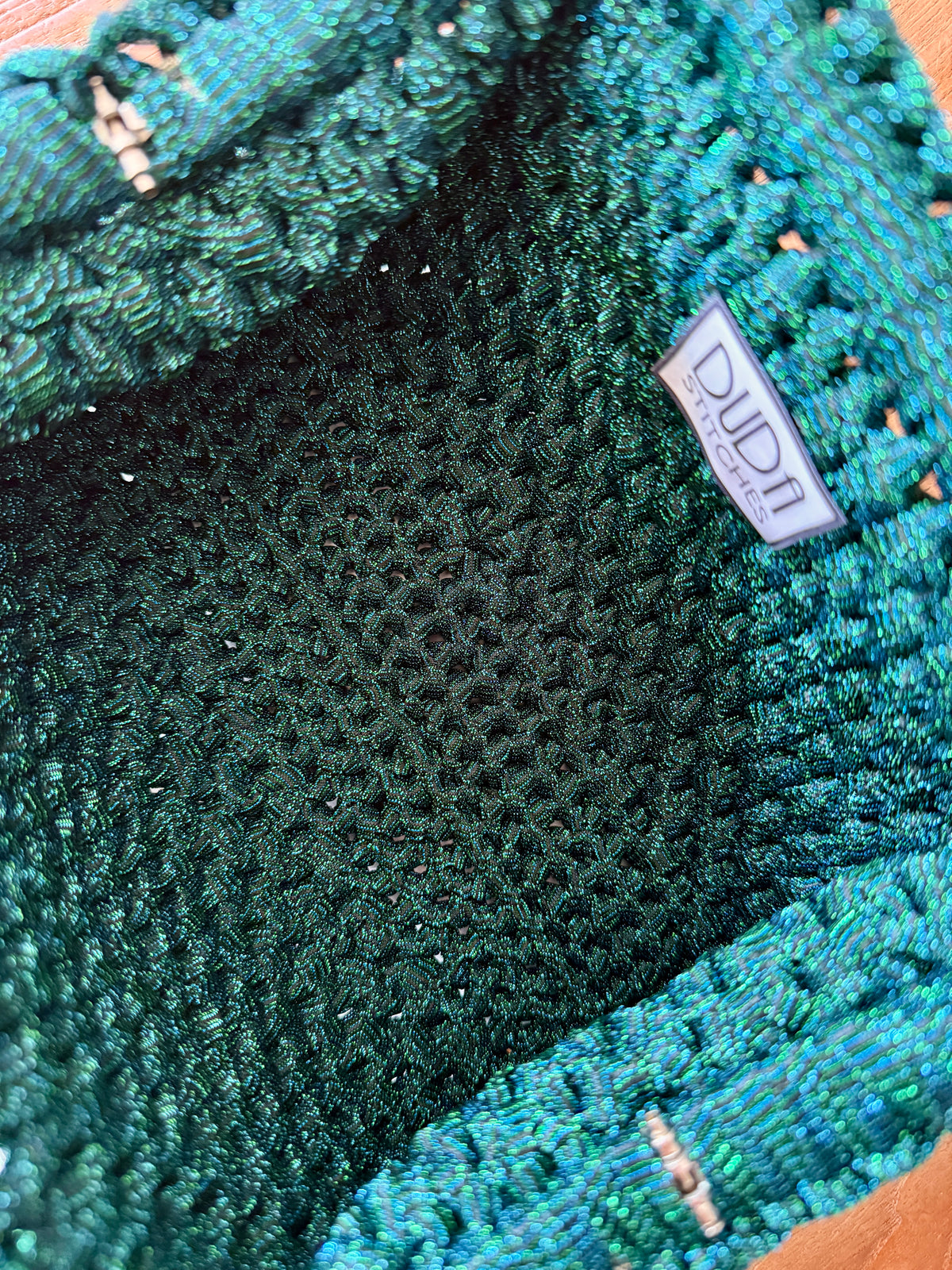 NOCCIOLA pochette standard in tulle verde senza manico