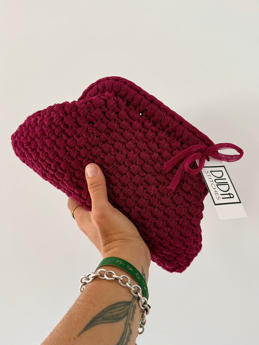 NOCCIOLA pochette standard in tulle ciclamino senza manico