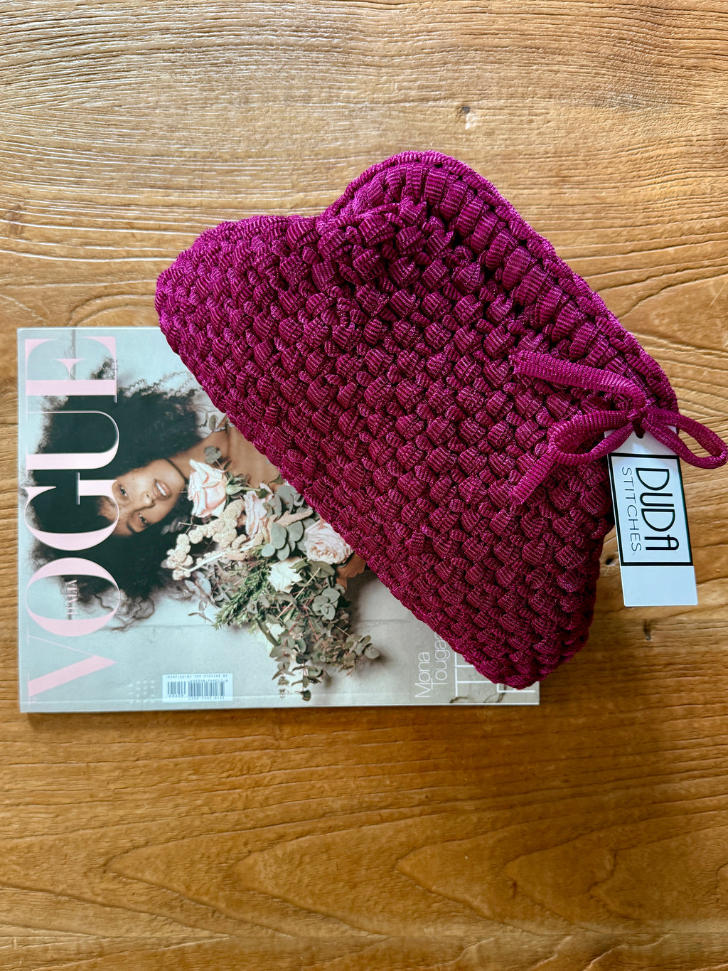 NOCCIOLA pochette standard in tulle ciclamino senza manico