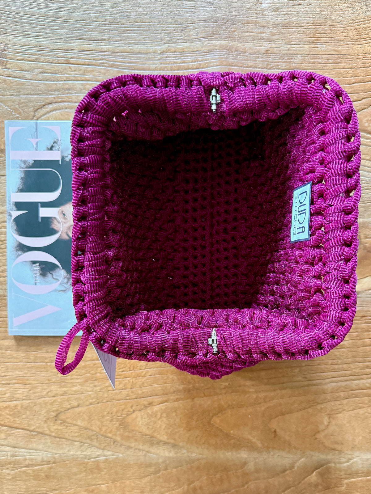 NOCCIOLA pochette standard in tulle ciclamino senza manico
