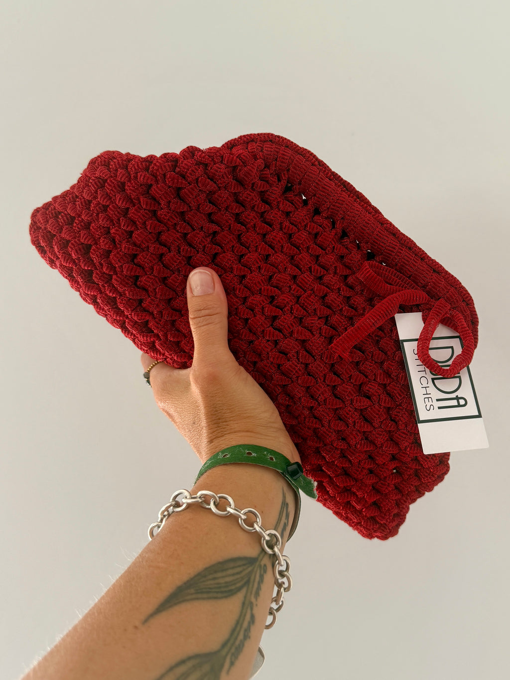 NOCCIOLA pochette standard in tulle rosso senza manico