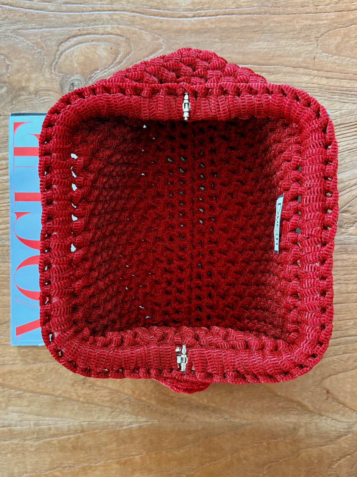NOCCIOLA pochette standard in tulle rosso senza manico