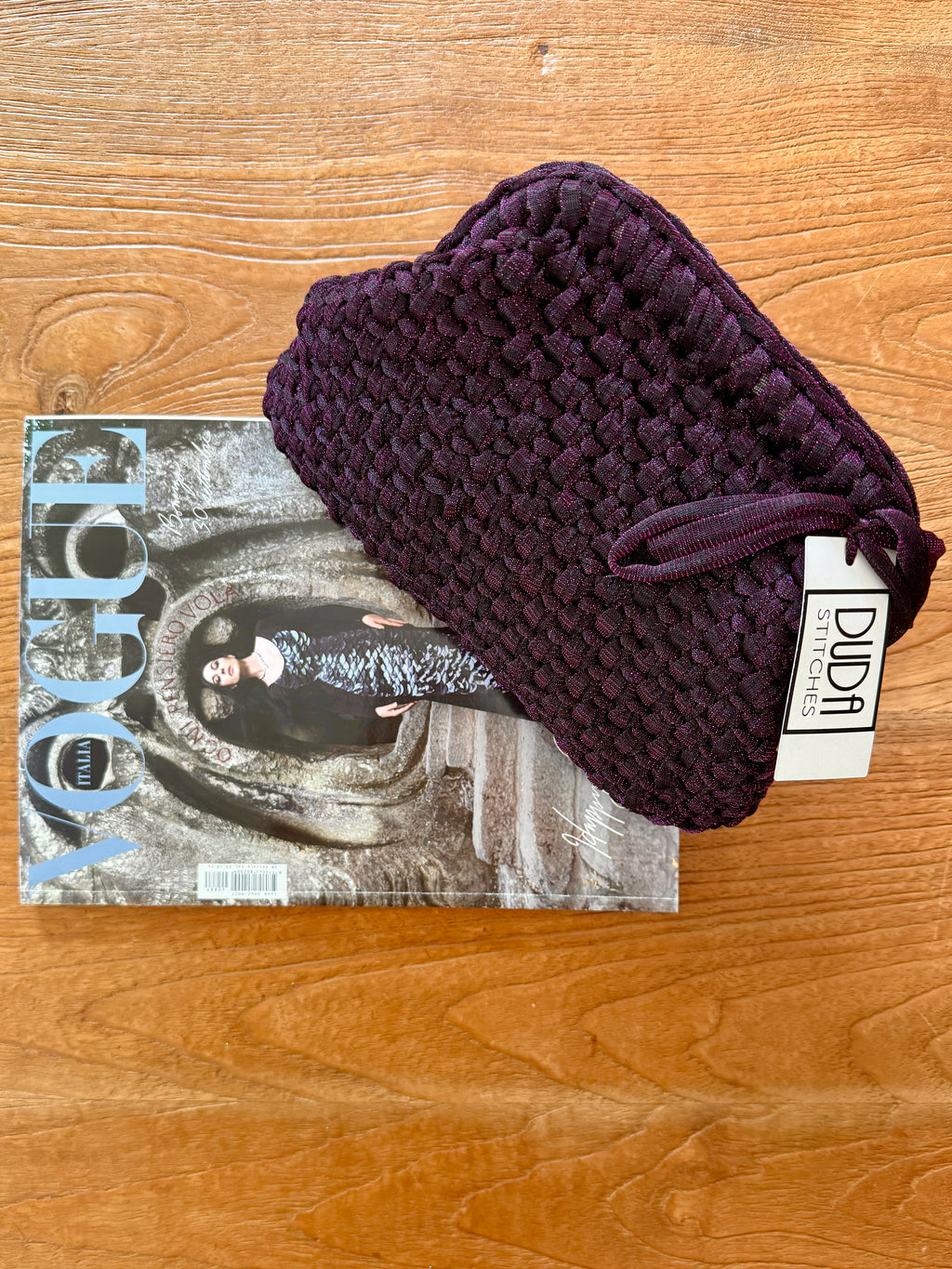 NOCCIOLA pochette standard in tulle viola senza manico