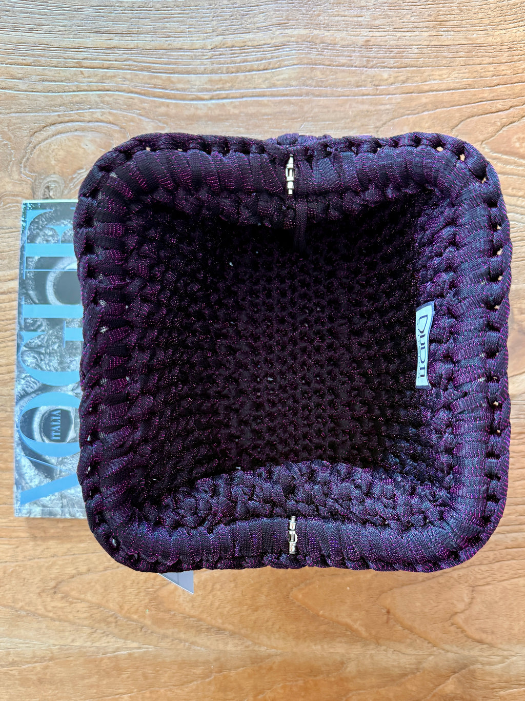 NOCCIOLA pochette standard in tulle viola senza manico