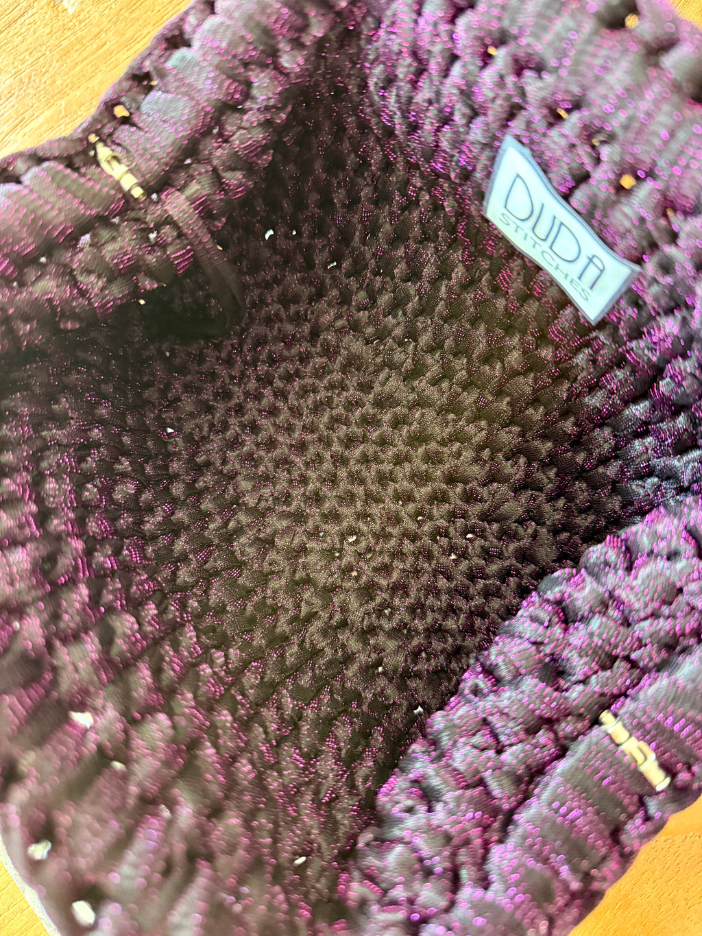 NOCCIOLA pochette standard in tulle viola senza manico