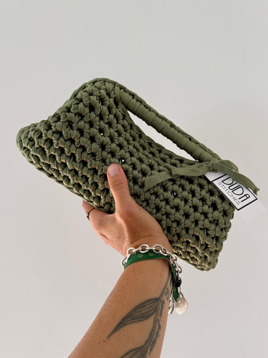 GIANDUIOTTA bag extralarge lycra Inda verde salvia con manico