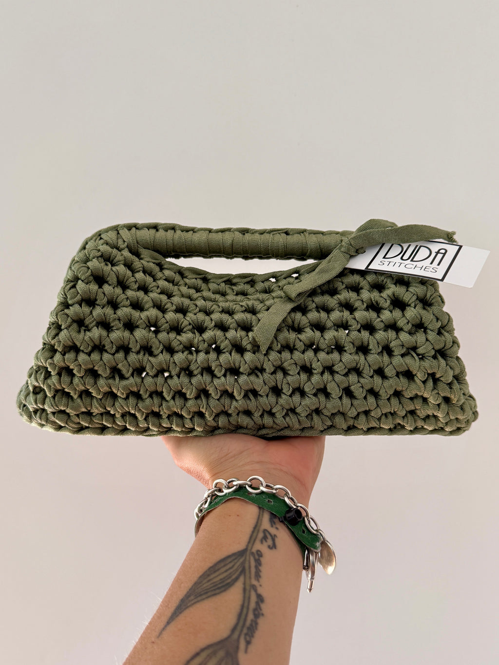 GIANDUIOTTA bag extralarge lycra Inda verde salvia con manico