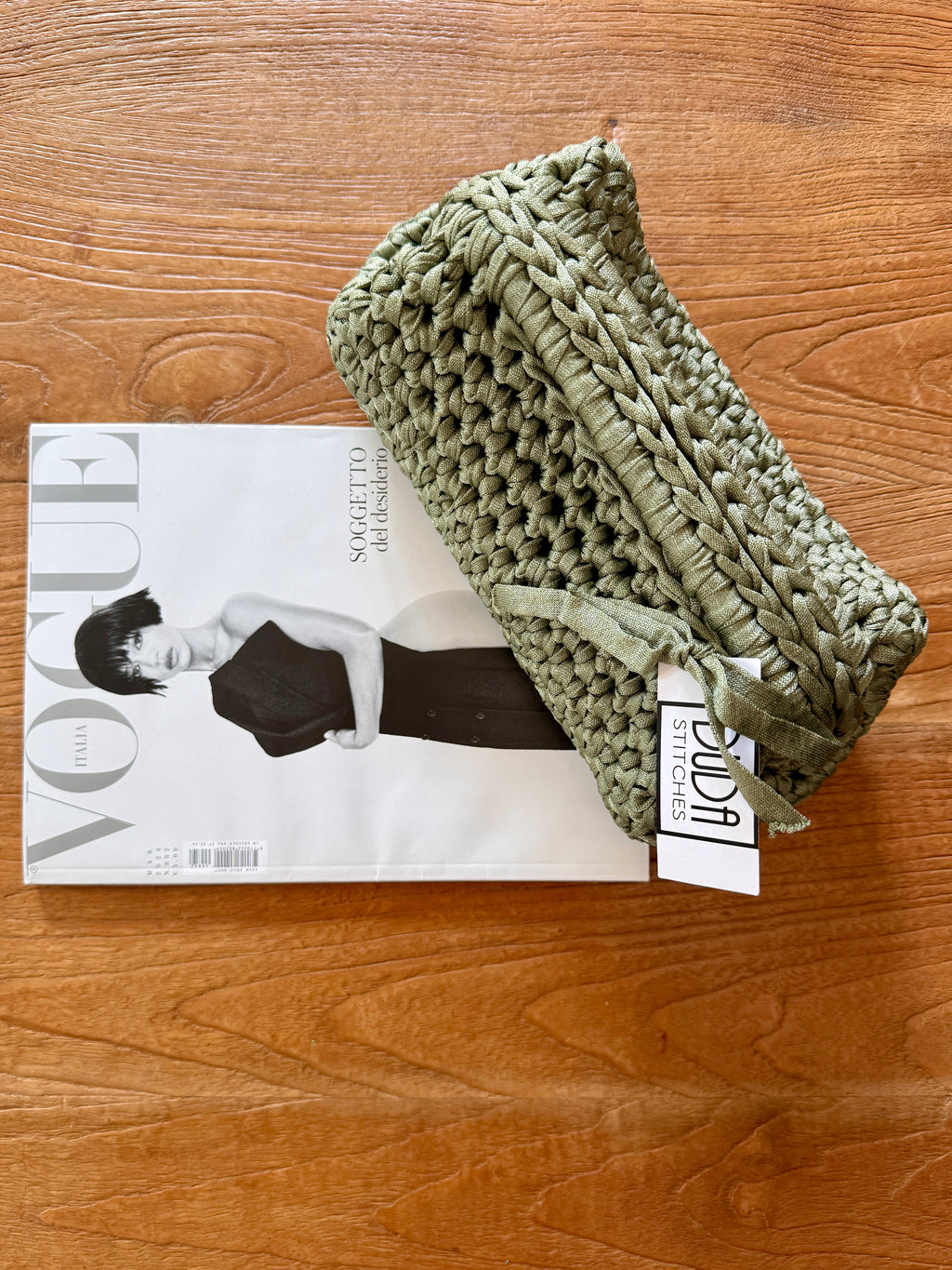 GIANDUIOTTA bag extralarge lycra Inda verde salvia con manico