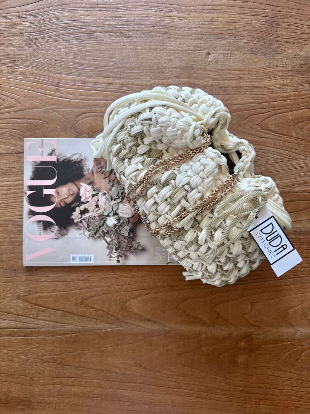 DUDINA bag large panna con tulle