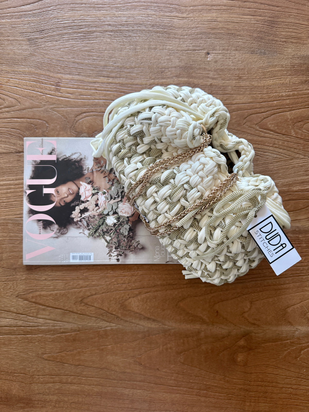 DUDINA bag large panna con tulle