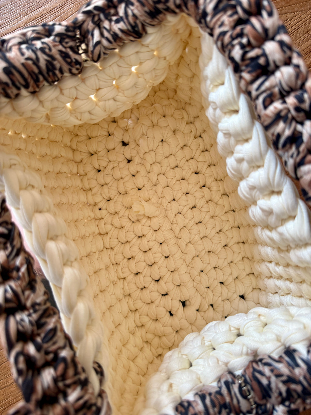 GIANDUIOTTA bag extralarge panna//animalier con manico
