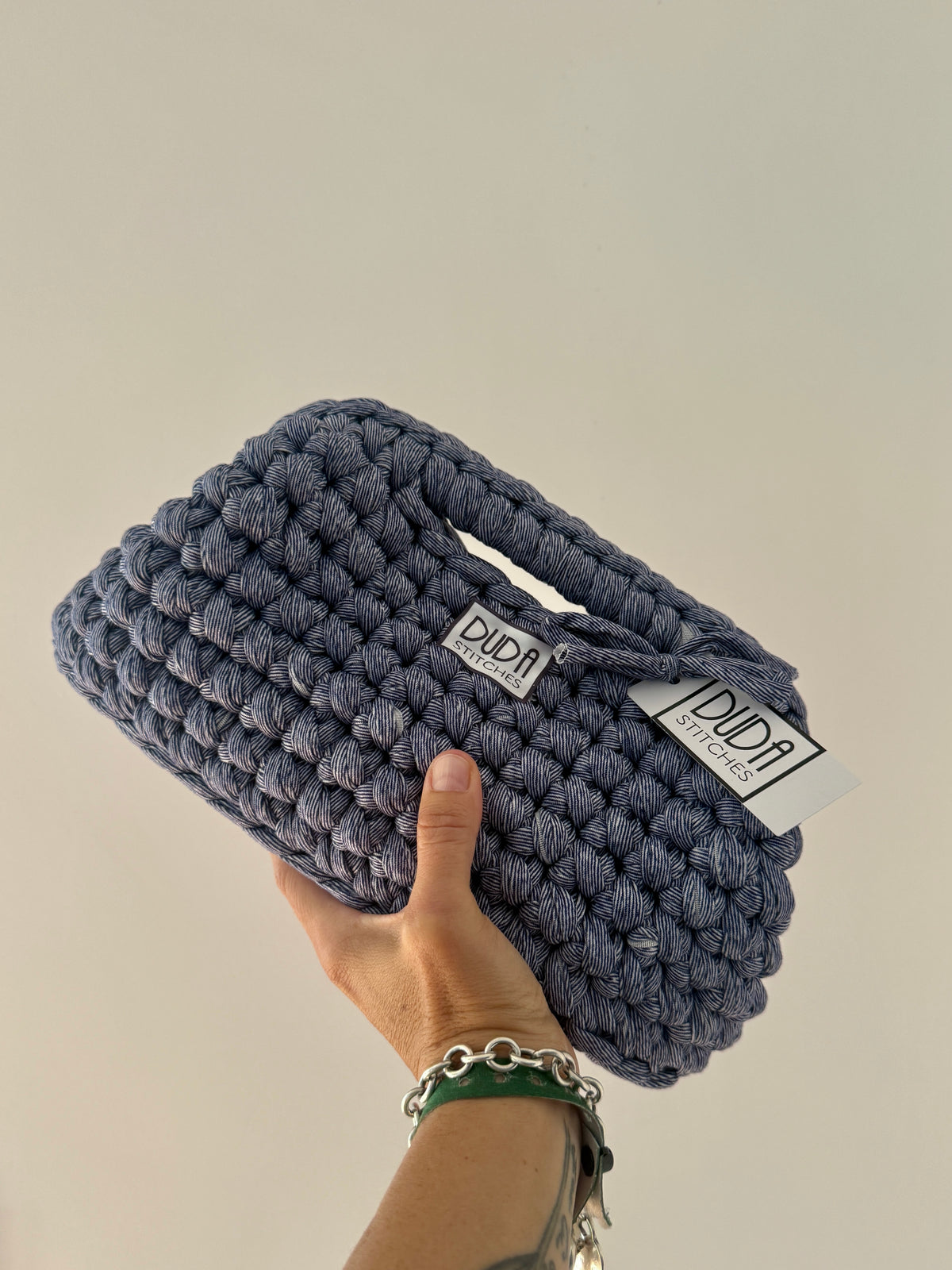 GIANDUIOTTA bag extralarge denim con manico
