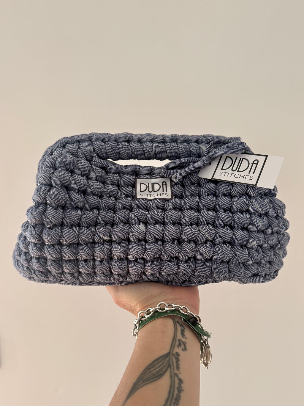 GIANDUIOTTA bag extralarge denim con manico
