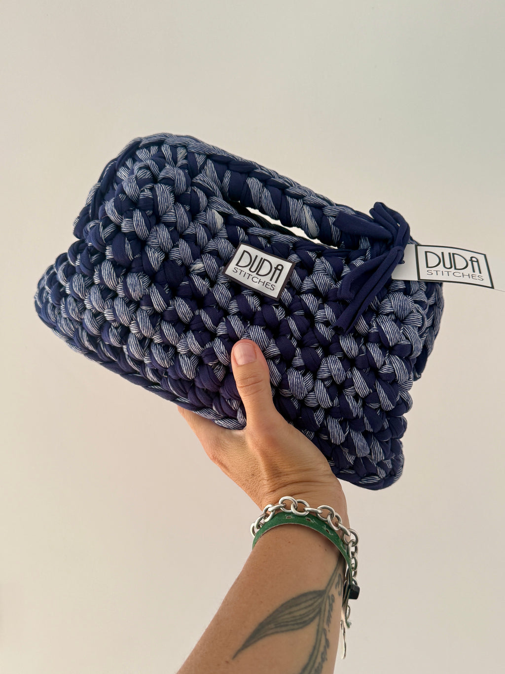GIANDUIOTTA bag extralarge denim//blu con manico
