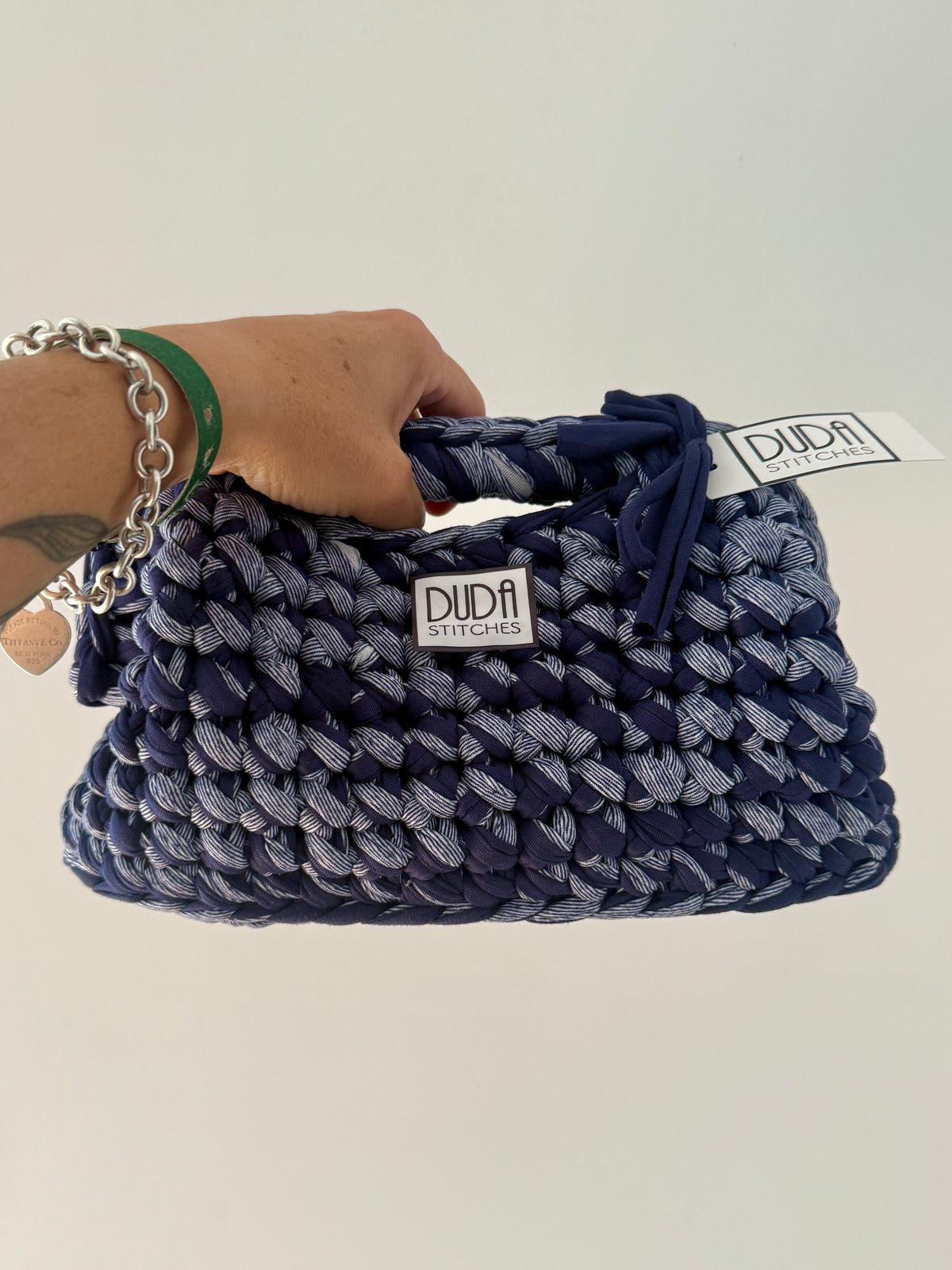 GIANDUIOTTA bag extralarge denim//blu con manico