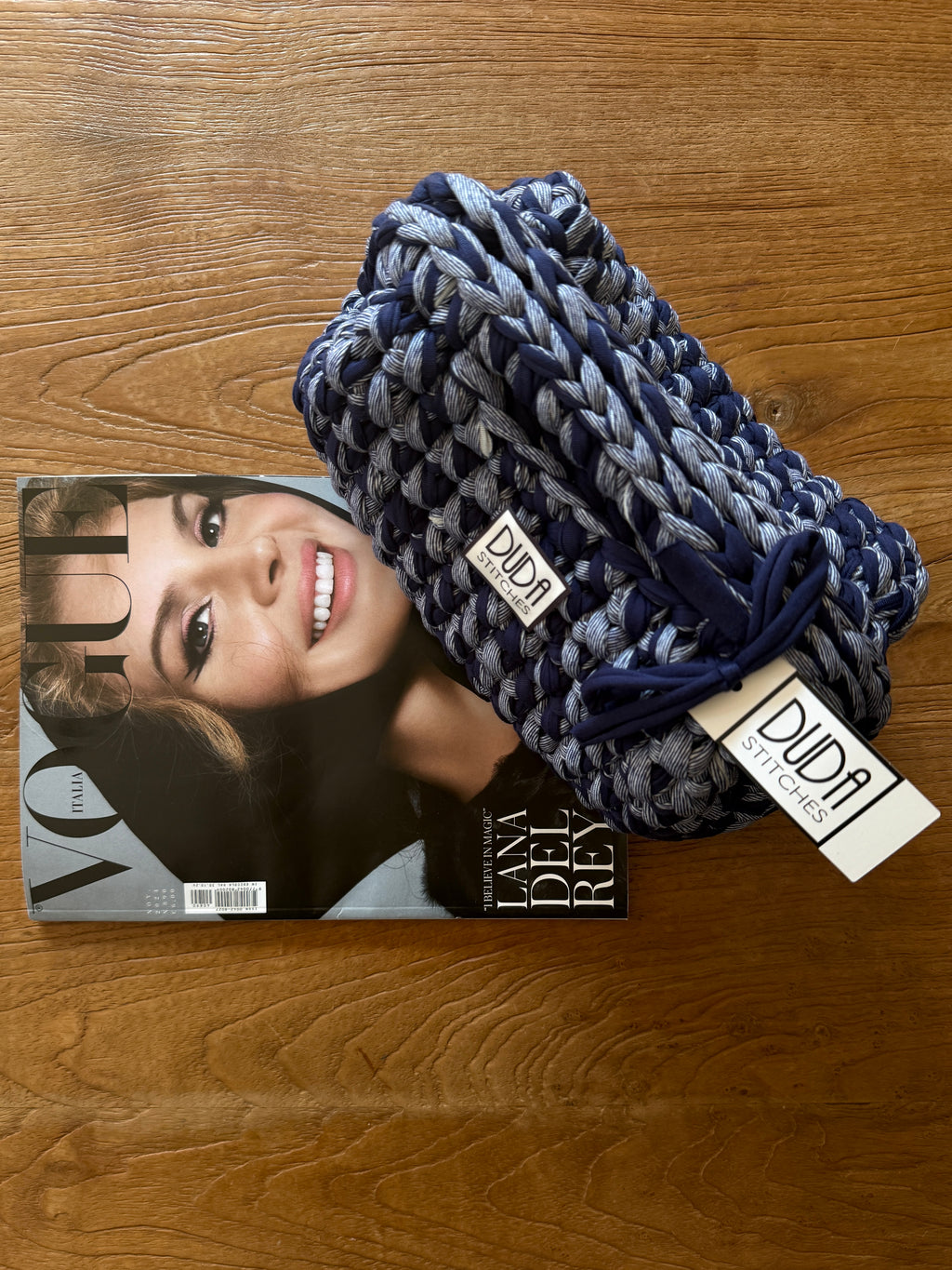 GIANDUIOTTA bag extralarge denim//blu con manico