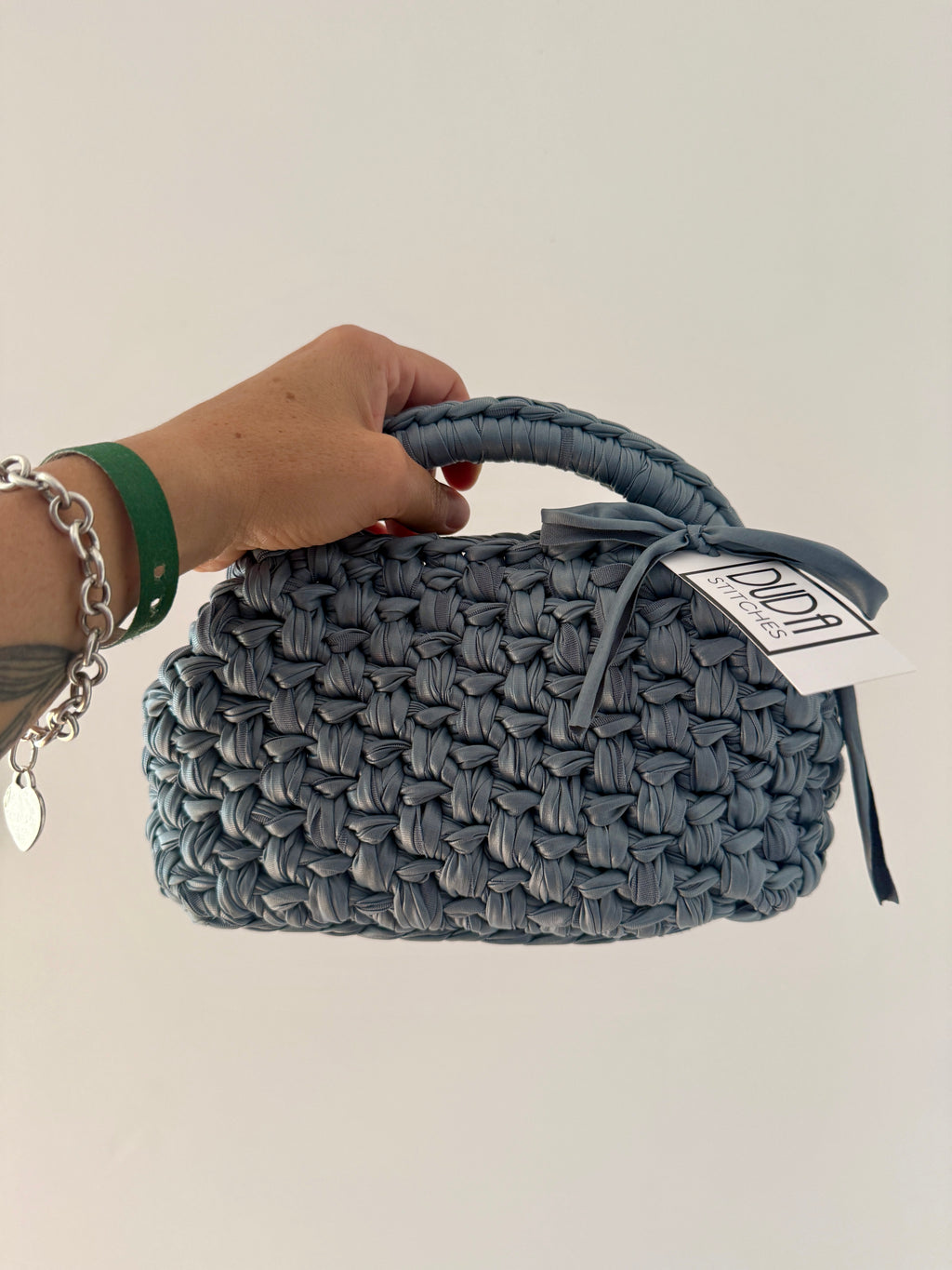 GIANDUIOTTA bag standard in ecopelle carta da zucchero con manico ad arco