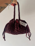 DUDINA bag standard in tulle lamè burgundy con maniglia (Copia)