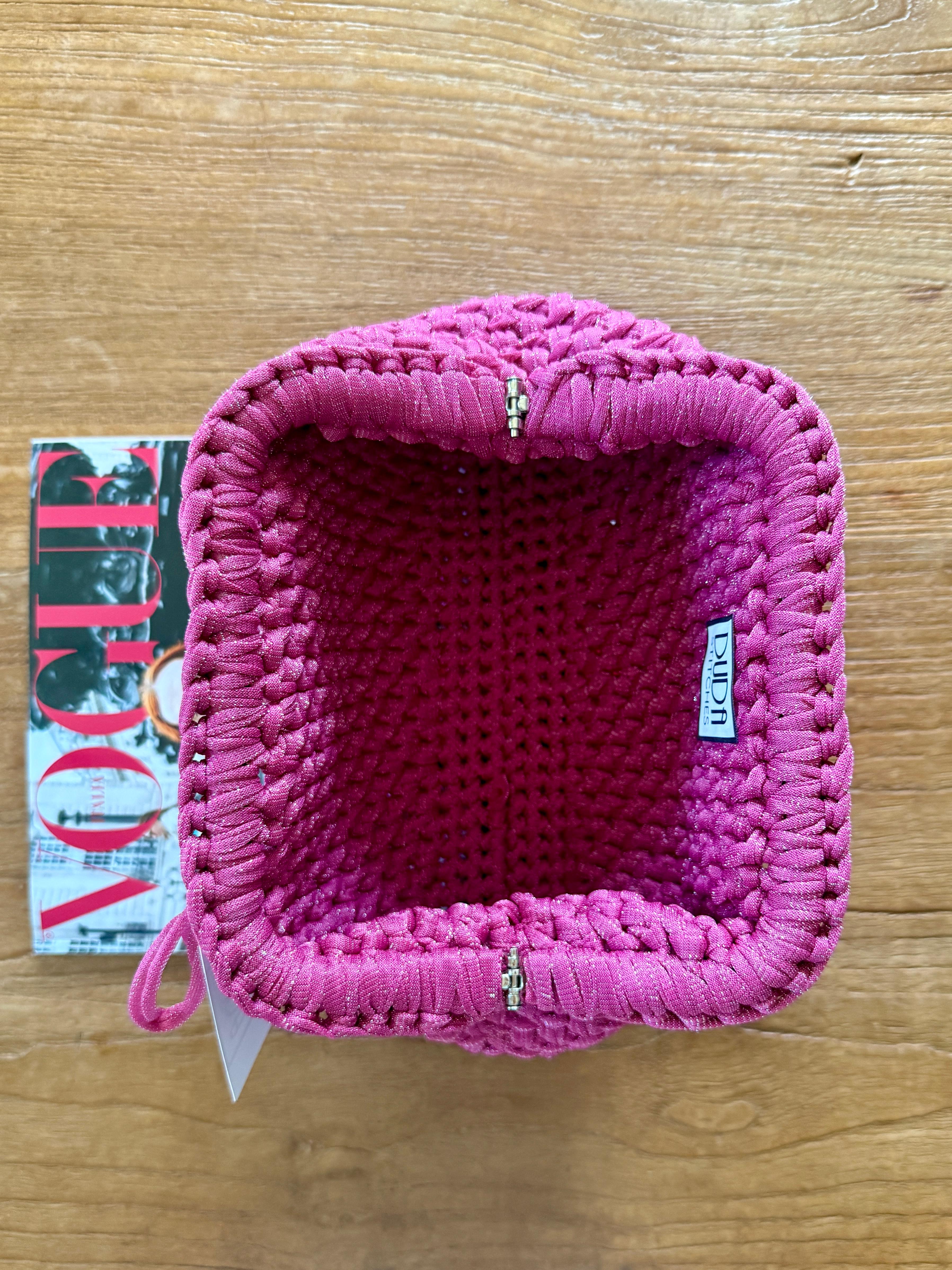 NOCCIOLA pochette standard in tulle fucsia senza manico