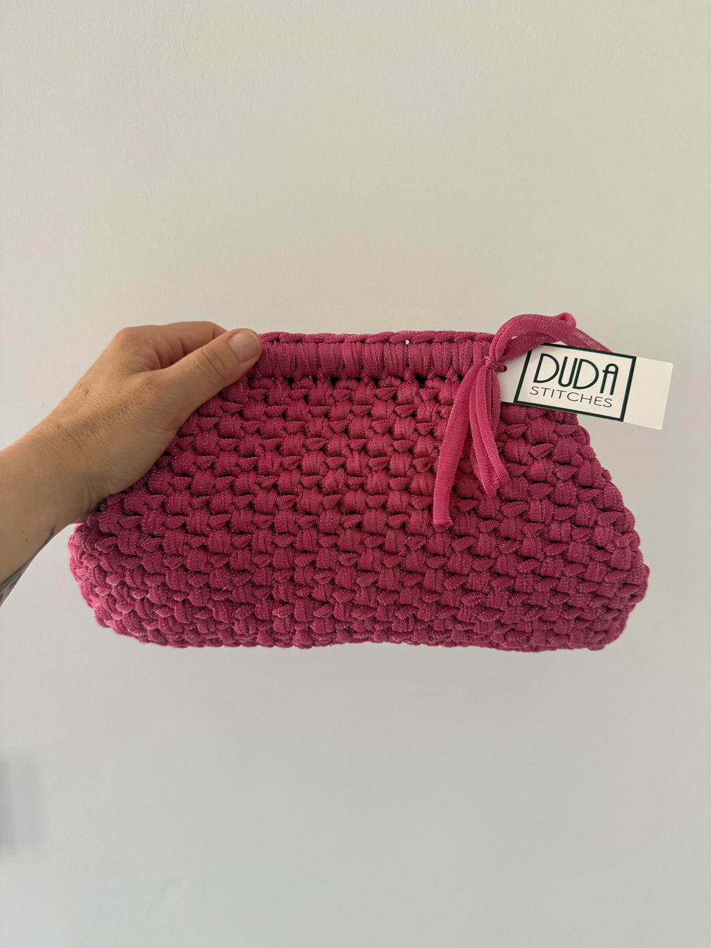 NOCCIOLA pochette standard in tulle fucsia senza manico