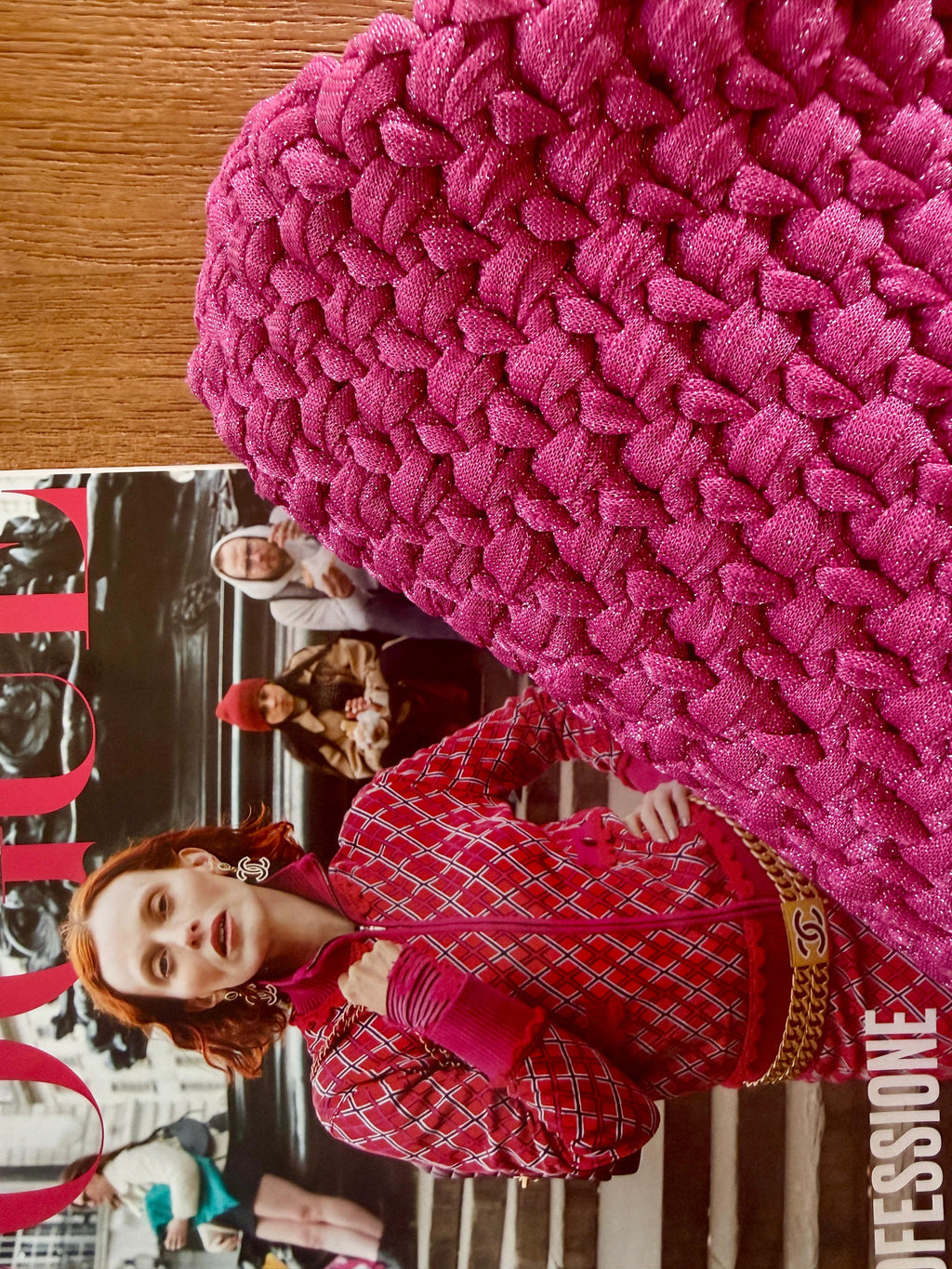 NOCCIOLA pochette standard in tulle fucsia senza manico